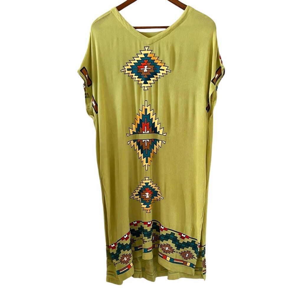 Double D Ranch Stair Stepped Mesa Tunic In Lightyear Lime Size S/M
